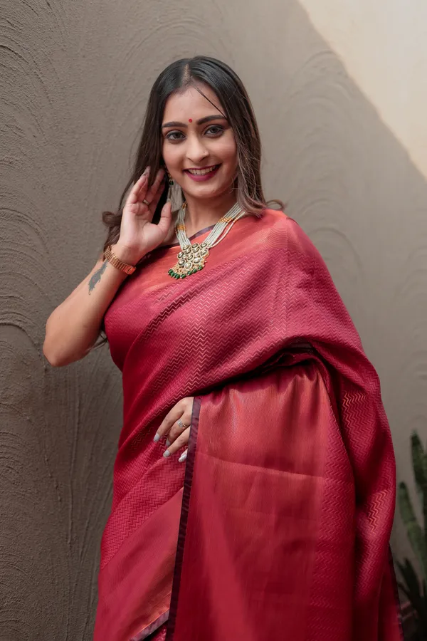 Rani_Pink_Kanjivaram_Silk_Saree_with_Heavy_Copper_Zari_Work_-_Timeless_Elegance_With_Blouse_Piece_Attached